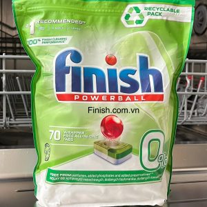 Viên rửa bát Finish wrapper free all-in-1 túi 70 viên